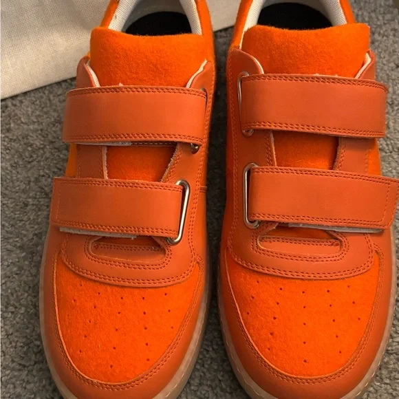 ACNE Studios Perey Orange Velcro Sneakers - Picture 2 of 8
